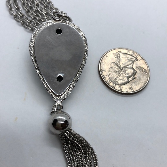 VTG Tasseled Pendant with blue rhinestones. - Picture 8 of 9
